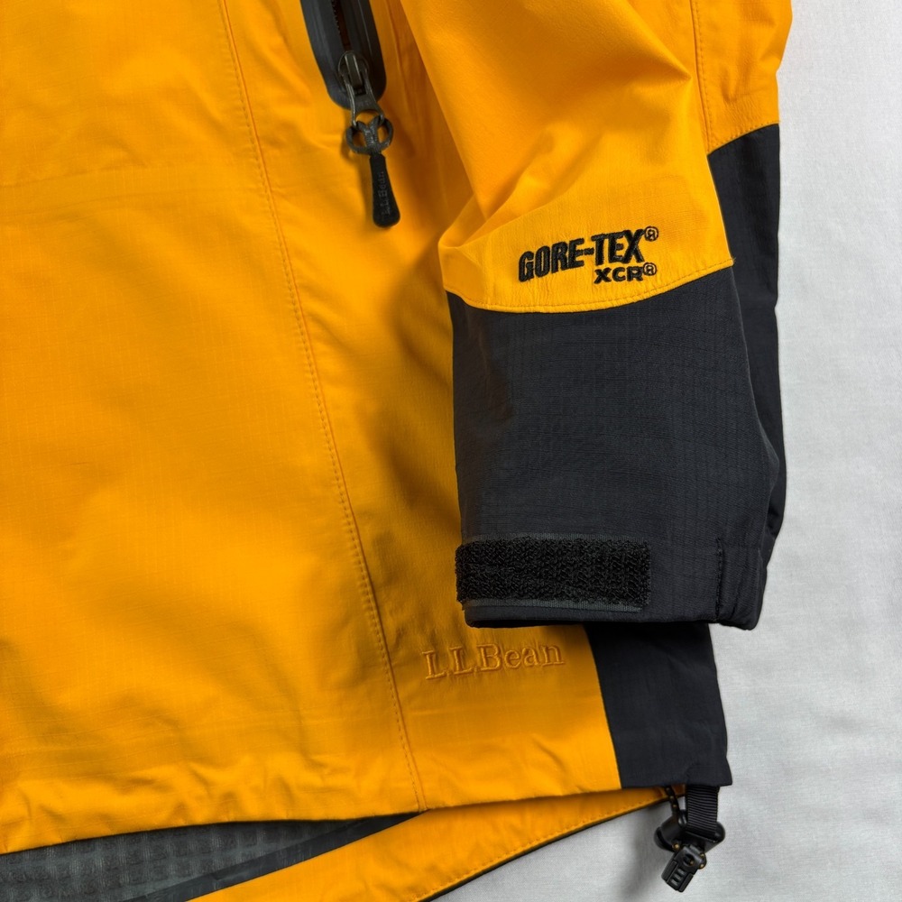 LL Bean Jacket Mens Large Yellow Gore Tex XCR Rain Water Resist Full Zip Outdoor - Picture 2 of 10